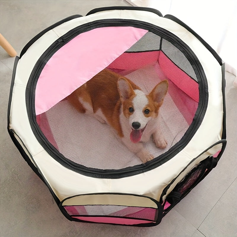 Tenda Octogonal Dobrável para Cães e Gatos - Oxford Resistente