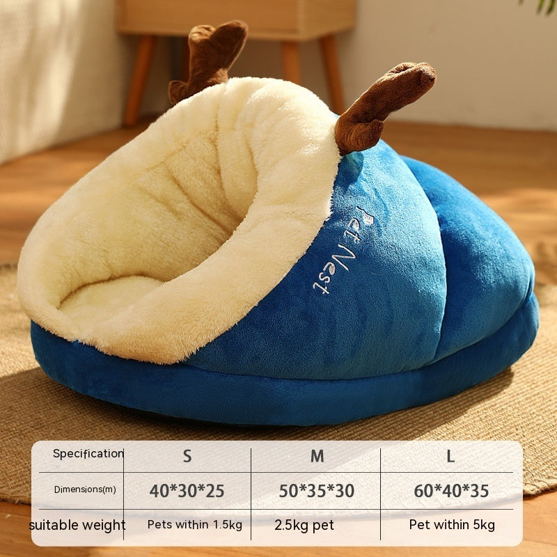 Cama para animais de estimação, pantufas de inverno para cães e gatos, ninho pequeno