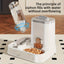 Alimentador automático integrado e dispensador de água para animais de estimação, adequado para cães e gatos.