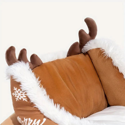 Cama de Natal para Cães com Texto de Boas Festas