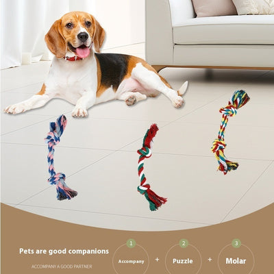 Brinquedo de corda para mordida de cachorro, corda para cachorro, nó molar, resistente à mordida, cor, nó duplo, brinquedo de corda de algodão