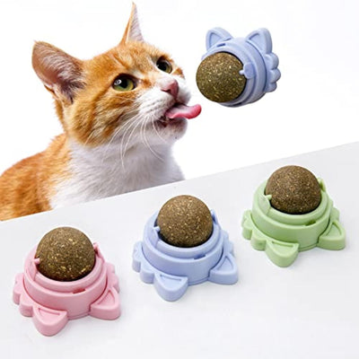 Bolas de catnip que grudam na parede Bolas de catnip para gatos Brinquedos de catnip para gatos Limpeza saudável dos dentes de gatinhos Brinquedos de mastigação dentais Guloseimas de parede para gatos