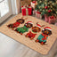 Tapete de Natal para Porta com Design de Dachshund, Chapéu e Suéter