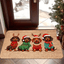 Tapete de Natal para Porta com Design de Dachshund, Chapéu e Suéter