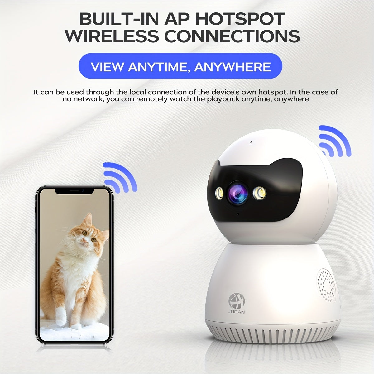 Câmera de segurança inteligente JOOAN 1080P HD com comunicação bidirecional e visão noturna
