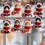 Enfeites de Natal 2D planos, com 8 gatinhos fofos  com gorros e laços de Papai Noel, pingentes de madeira para pendurar na árvore
