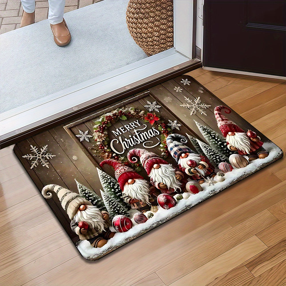 Tapete de porta com tema natalino, antiderrapante, ideal para decoração de festas e decoração de Natal. Perfeito para sala de estar, quarto e cozinha.