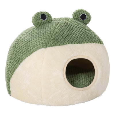 Ninho de peluche quente para cães e gatos, série Little Frog, outono e inverno, casa para animais de estimação, pacote completo, ninho para cães e gatos pequenos até 5 kg