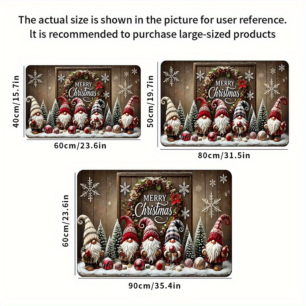 Tapete de porta com tema natalino, antiderrapante, ideal para decoração de festas e decoração de Natal. Perfeito para sala de estar, quarto e cozinha.