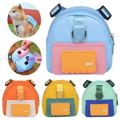 Bolsa de armazenamento para lanches de animais de estimação, mochila multifuncional de grande capacidade para cães, mochila ajustável com arnês, adequada para viagens e caminhadas com animais de estimação