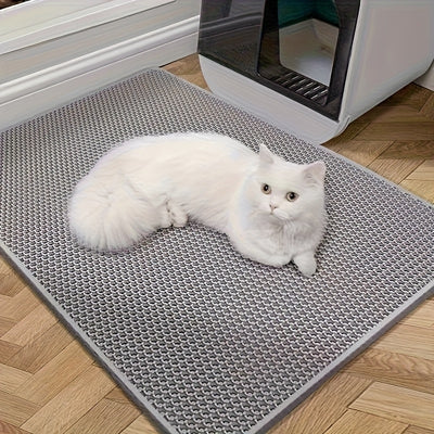 Tapete extra grande de dupla camada à prova de respingos para caixa de areia para gatos .