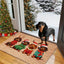 Tapete de Natal para Porta com Design de Dachshund, Chapéu e Suéter
