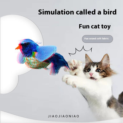 Brinquedo de pelúcia com som de pássaro para simulação de animais de estimação que pode ser pendurado