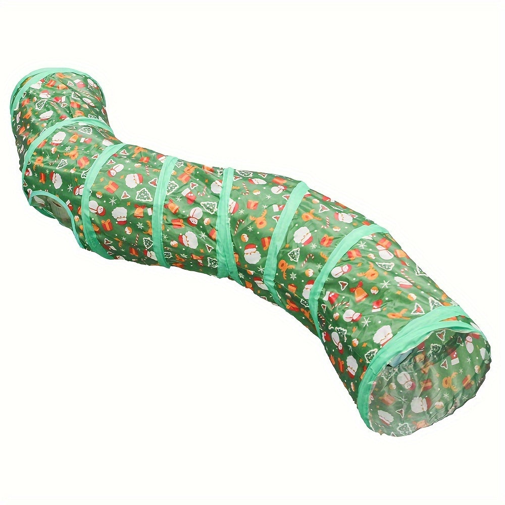 Túnel Natal dobrável para gatos - Esconderijo interativo para gatos, cães e coelhos