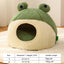 Ninho de peluche quente para cães e gatos, série Little Frog, outono e inverno, casa para animais de estimação, pacote completo, ninho para cães e gatos pequenos até 5 kg