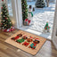 Tapete de Natal para Porta com Design de Dachshund, Chapéu e Suéter