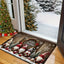 Tapete de porta com tema natalino, antiderrapante, ideal para decoração de festas e decoração de Natal. Perfeito para sala de estar, quarto e cozinha.
