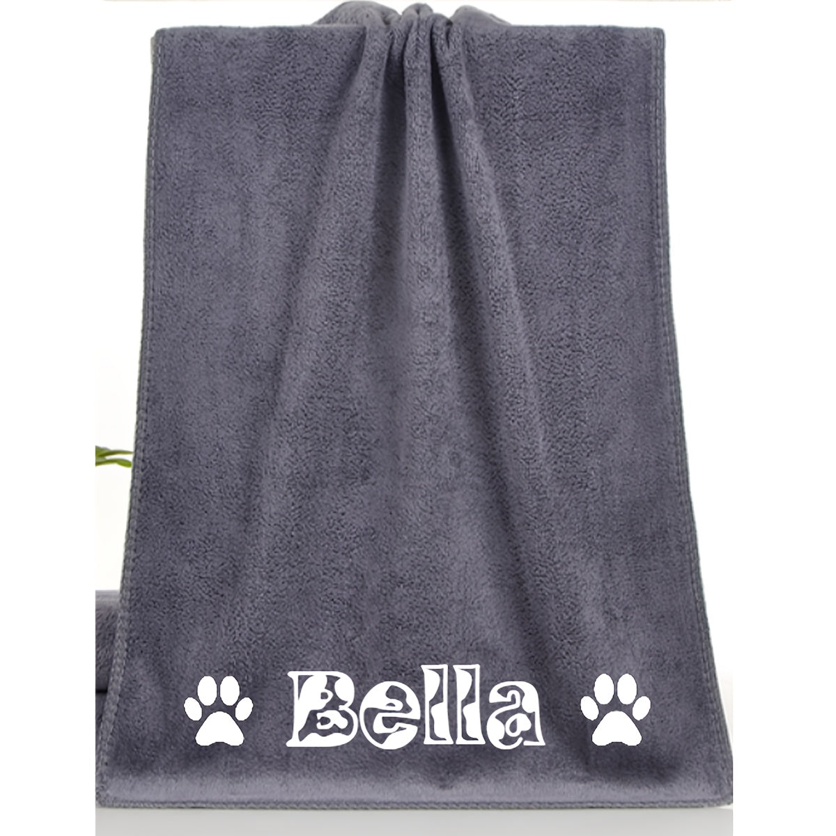 Toalha de Banho Personalizada para Pets - Secagem Rápida com Nome/Texto Personalizado