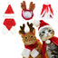 1/2pcs Conjunto de Decoração Natalina para Gatos, Chapéu Vermelho do Papai Noelo e Capa Aquecedor com Acessórios Tiara Antlerpara Filhotes .
