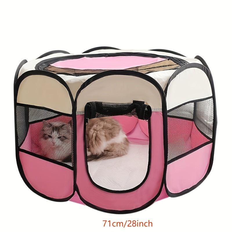 Tenda Octogonal Dobrável para Cães e Gatos - Oxford Resistente