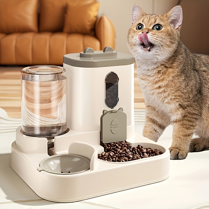 Bebedouro e alimentador automático para gatos de 2,5 L - Design duplo e bonito