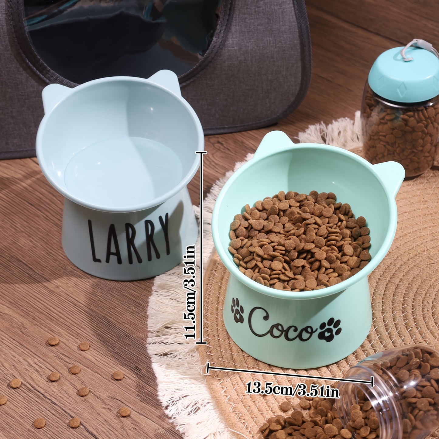 Prato Personalizado para Gatos - Tigela de Comida ou Água com Borda Inclinada Antiderrapante