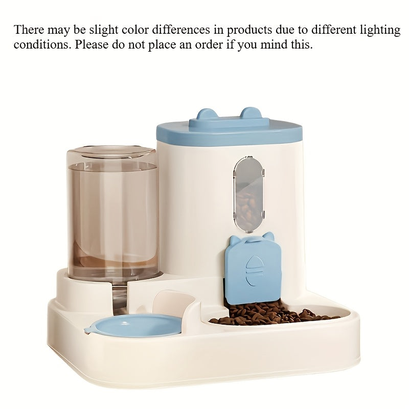 Bebedouro e alimentador automático para gatos de 2,5 L - Design duplo e bonito