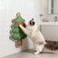 Arranhador para gatos em formato de árvore de Natal, feito com material espesso, durável e que não solta pelos.