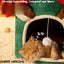 Casa de Gato Natal .  Aconchegante e Quente para Todas as Estações com Forro Felpudo & Cerca Reforçada