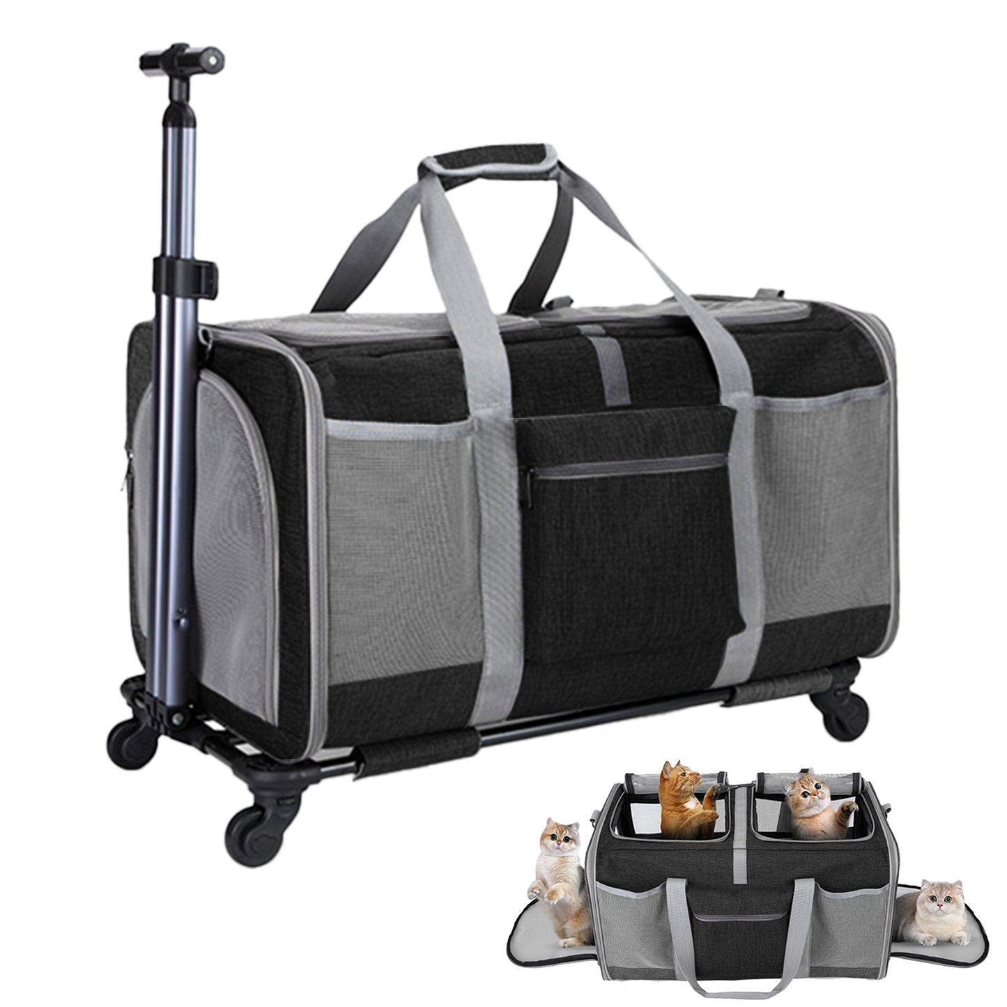 Mala de transporte multifuncional para animais de estimação, bolsa de transporte ajustável , portátil para cães e gatos ideal para passeios e viagens e