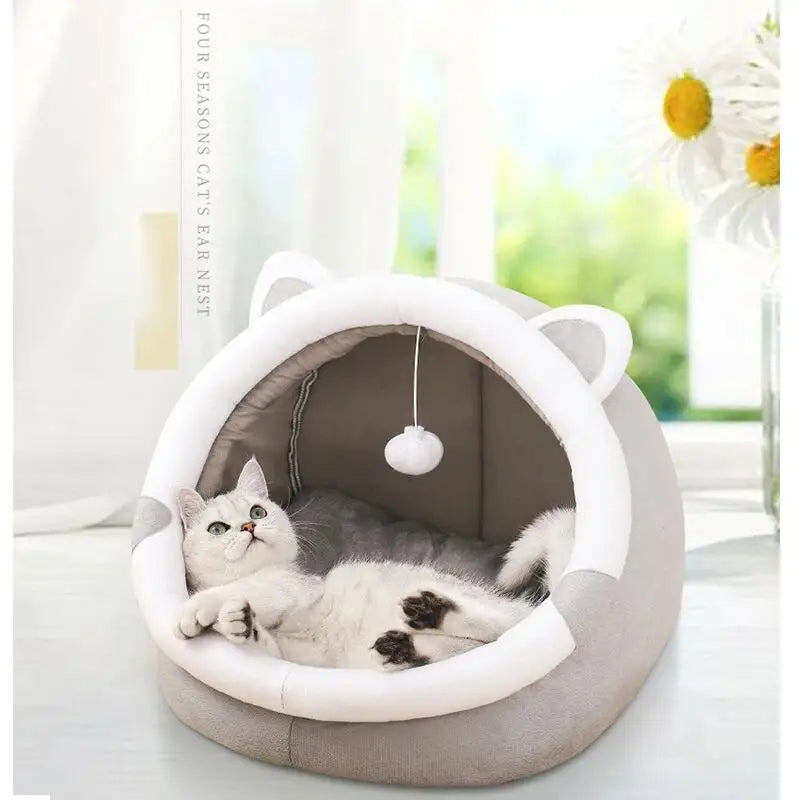 Ninho para Gatos com Orelhas, Modelo Four Seasons General, Semi-fechado, Quente para o Inverno