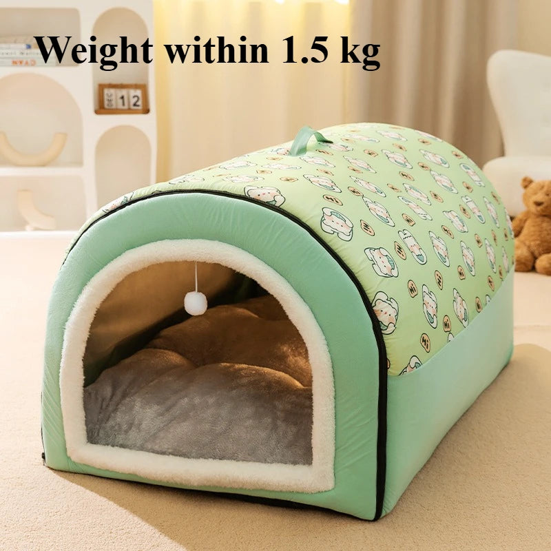 Casinha de cachorro quentinha para o inverno, tapete ninho, tenda para sono profundo, casinha para gatos