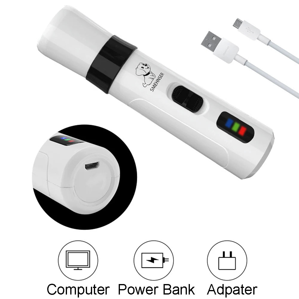 Aparador de unhas elétrico para cães e gatos, ferramenta profissional para cuidados com animais de estimação, com cabeça de substituição de broca de diamante.