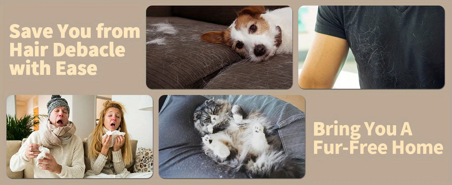 Removedor de Pelos de Animais de Estimação com Rolo Reutilizável para Pelos de Cães e Gatos