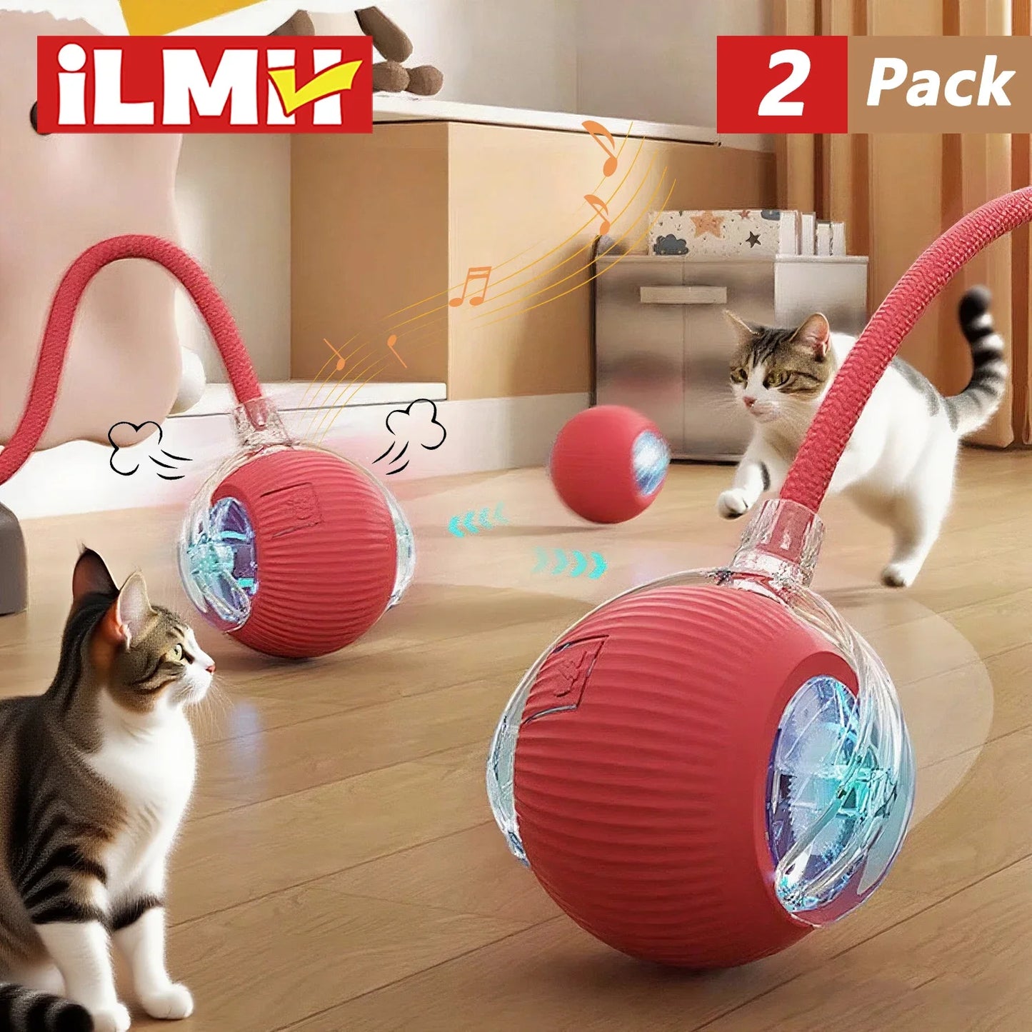 Bola interativa para cães e gatos, bola rolante automática com cauda falsa, recarregável, brinquedo elétrico inteligente, imita um rato.