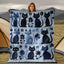 Manta acolchoada fofa com estampa floral de gato azul, ideal para camping, viagens, sofá e cama. Manta aconchegante e quentinha para amantes de gatos,.