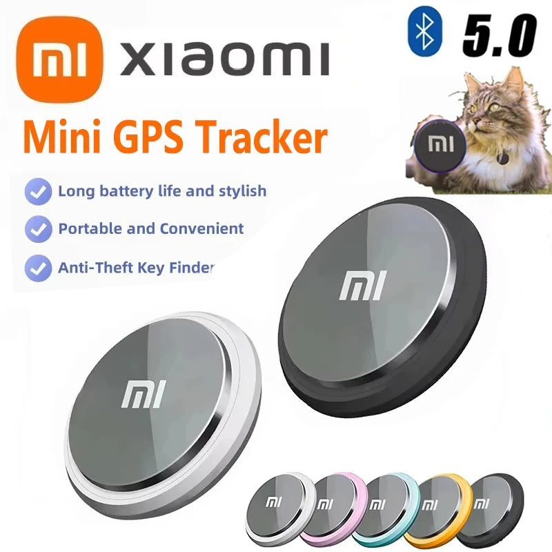 Mini rastreador GPS Xiaomi Bluetooth 5.0, dispositivo anti-perda para animais de estimação, crianças, bolsas e carteiras, rastreador compatível com Android e iOS