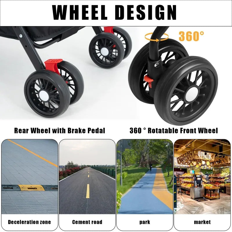 Carrinho de Passeio para Cães e Gatos - Leve, Dobrável e Ideal para Viagens