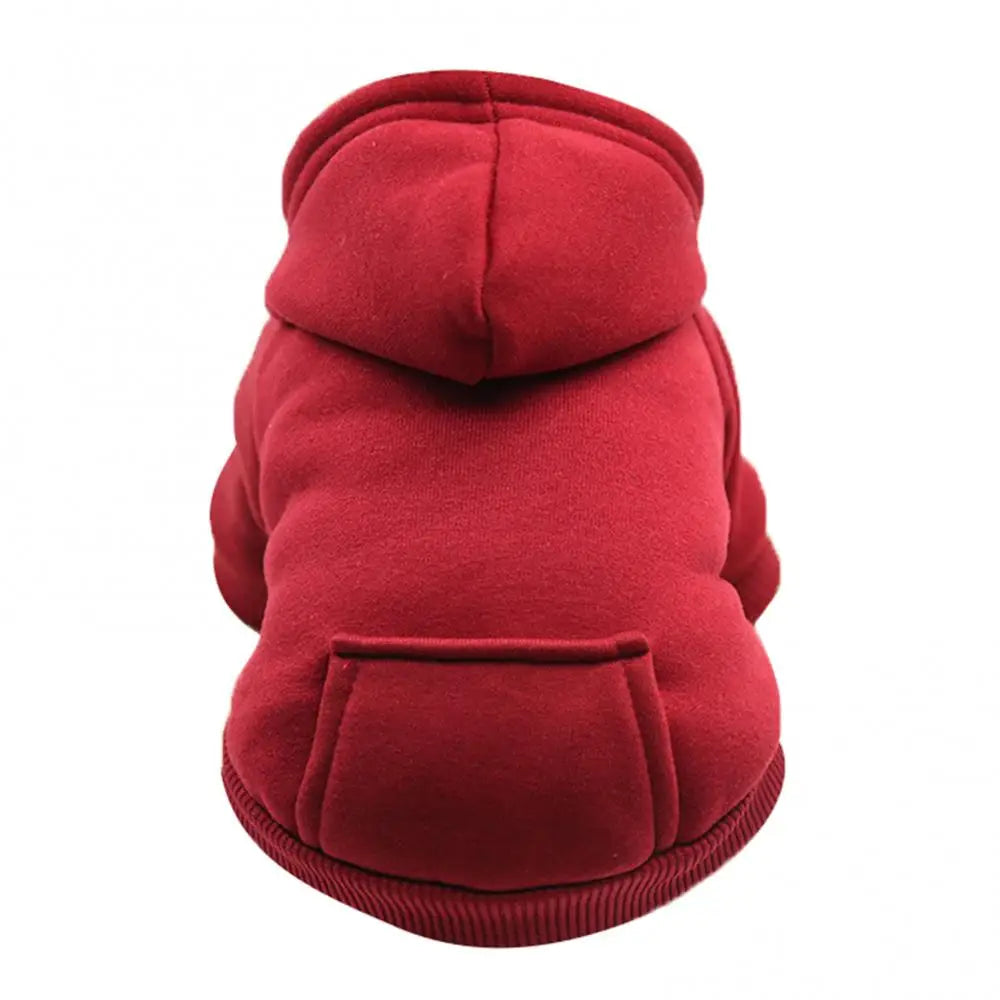 Moletom com capuz para cachorro, filhote, animal de estimação, outono/inverno, com bolso, para cães e gatos de duas patas.