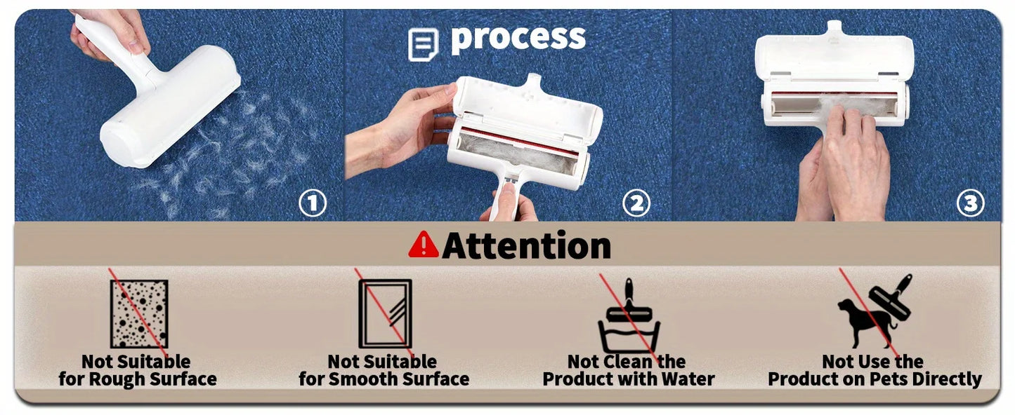 Removedor de Pelos de Animais de Estimação com Rolo Reutilizável para Pelos de Cães e Gatos