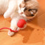 Set of 2 interactive cat balls with USB rechargeable motor and random rolling motion.