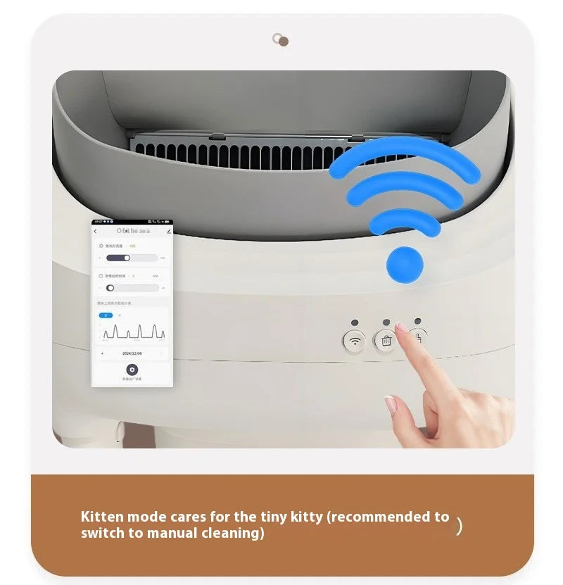 Caixa de areia inteligente nova, disponível na UE. Modelo aberto, com capacidade de 11 litros. Controle por aplicativo, totalmente automática.
