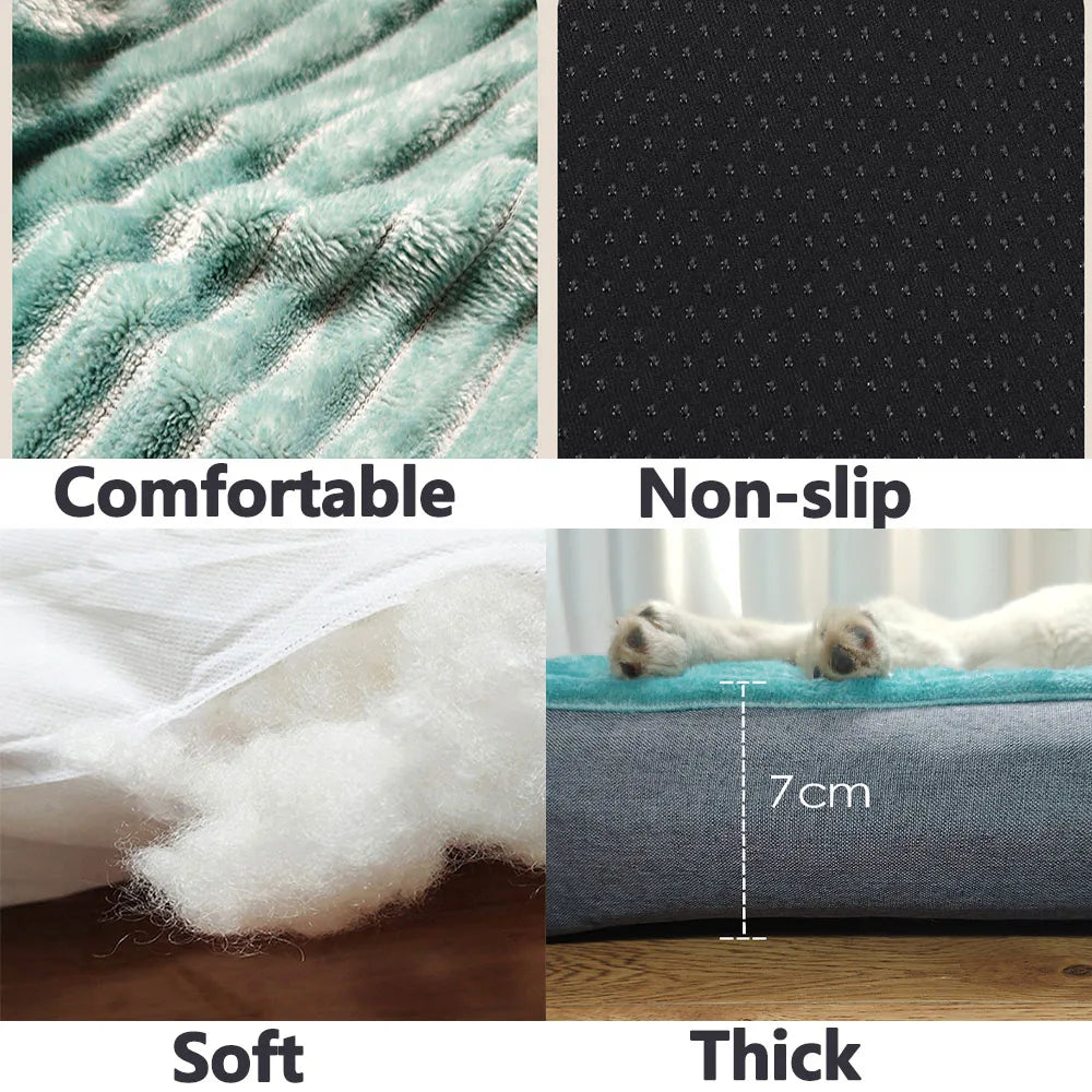 Cama grossa e macia para animais de estimação, cama super macia para cães e gatos, colchão quente e confortável para o inverno, tapete de peluche.