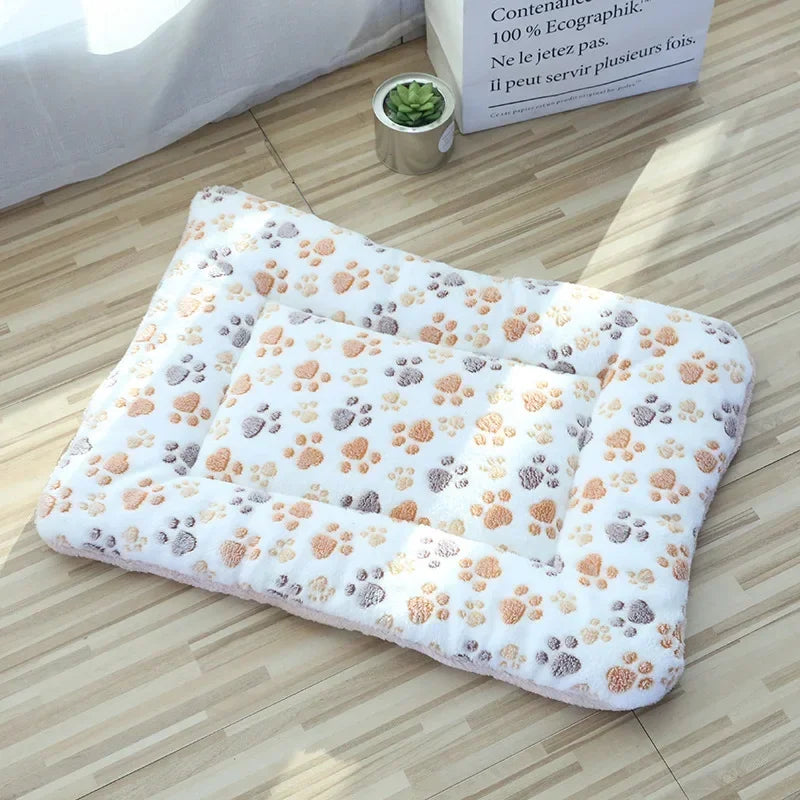 Tapete de pelúcia dupla face para animais de estimação, cama curta e macia para gatos e cães de pequeno porte, almofada fofa e aconchegante