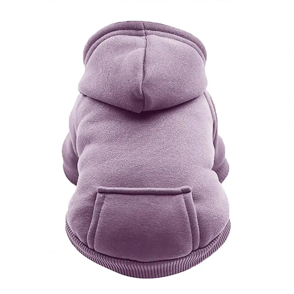 Moletom com capuz para cachorro, filhote, animal de estimação, outono/inverno, com bolso, para cães e gatos de duas patas.