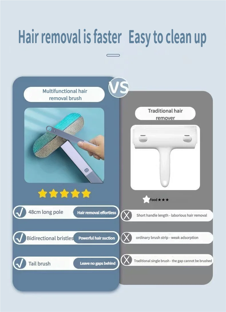 Kit de Remoção Pelos com Luvas Antiestáticas Reutilizáveis e Dupla Face para Limpeza de Pelos de Cães e Gatos em Tapetes e Sofás