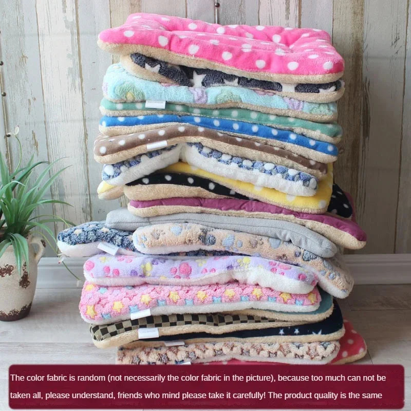 Tapete de pelúcia dupla face para animais de estimação, cama curta e macia para gatos e cães de pequeno porte, almofada fofa e aconchegante