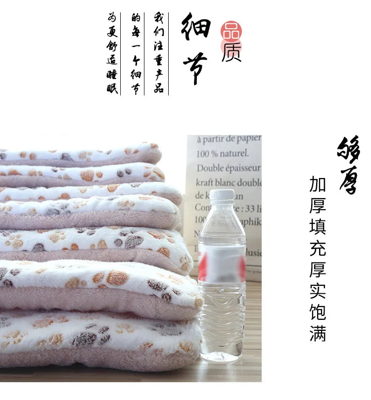 Tapete de pelúcia dupla face para animais de estimação, cama curta e macia para gatos e cães de pequeno porte, almofada fofa e aconchegante