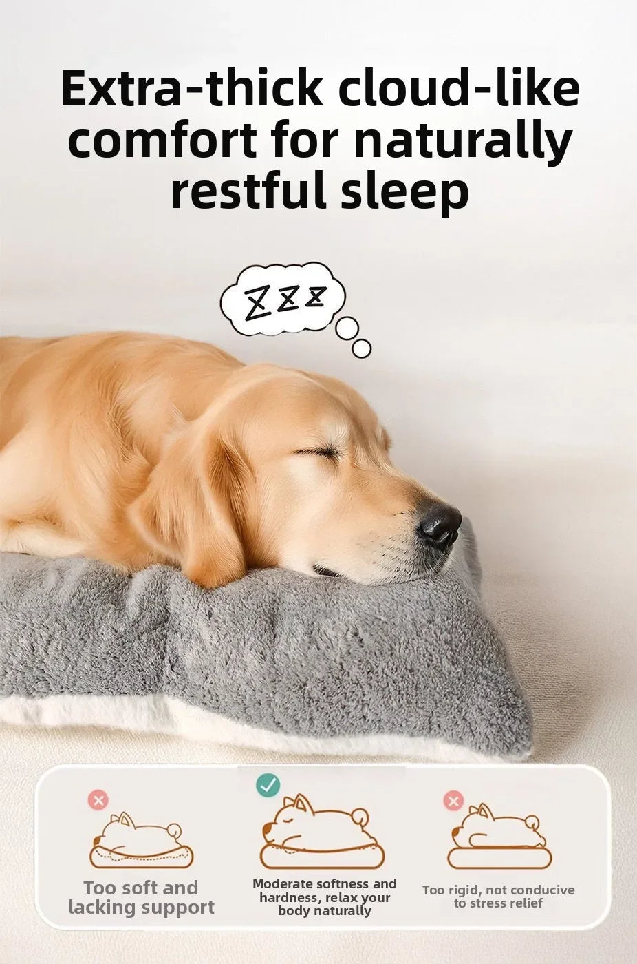 Tapete grande para dormir para cães, ideal para o inverno, mantém o corpo aquecido, dupla face, perfeito para Golden Retrievers e alivia o stress