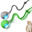 Set of 2 interactive cat balls with USB rechargeable motor and random rolling motion.